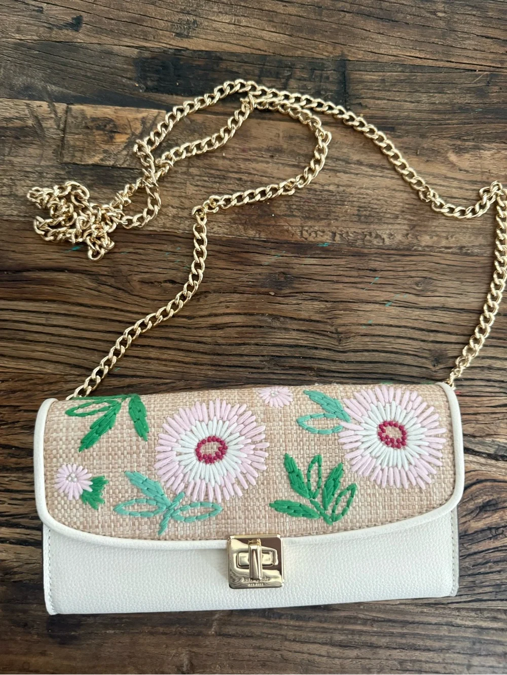 Kate Spade New York PHOEBE STRAW TURNLOCK WALLET-ON-CHAIN
